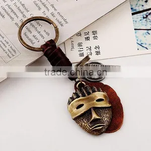 Factory Direcet Sale Exaggrate Punk Mask Pendant Keychain Real Leather Keychain thumbnail-4