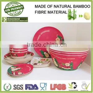 Season Disposable Santa Christmas Natural Bamboo Eco Tableware Dinner Set thumbnail-1