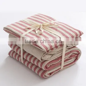 Spinning Knitted Striped 4pcs Bedding Sets/Cotton Striped 4pcs Bedding Sets thumbnail-1