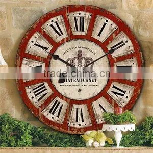 Roman Style Large Size Wall Wood Clock thumbnail-1