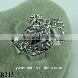 Fashion Mysterious Mask Rhinestone Plated Silver Ring Unique Kind of Style Ring R213 thumbnail-3