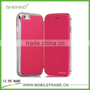Wholesale Diamond PU Leather Flip Case for IPhone 6 thumbnail-5