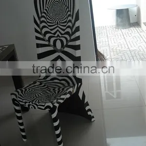 Attractive 2016 Dining/coffee Chair With Pattern in Black and White Lacquer thumbnail-1