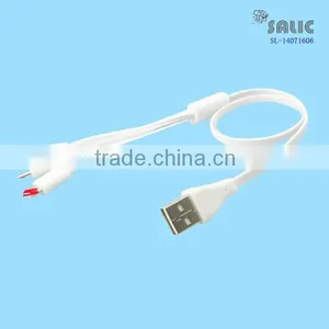 40 cm 3 in 1 Flat Noodle Data Cable for Mobile Phone thumbnail-1