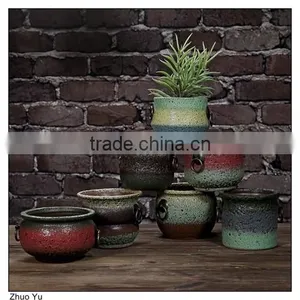 Pottery Graden Pot With Ear thumbnail-1