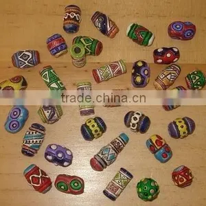Large Engraved Ceramic Beads thumbnail-1