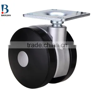 2016 Newest 3-inch Black Metal Plate Nylon Plastic Rivet Swivel Caster With Brake thumbnail-3
