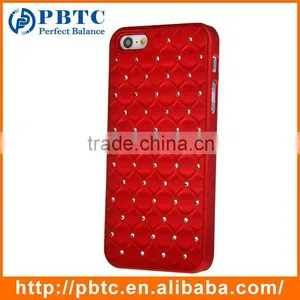 Set Screen Protector Stylus And Case For Iphone 5 , Hard Sky Blue Bling Diamond Plastic Mobile Phone Shell thumbnail-2