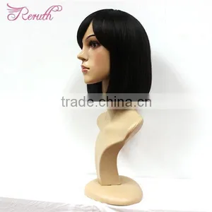 Fashion Black Short Bob Style Cheap Full Lace Human Hair Wig thumbnail-2