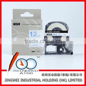 Compatible Espon/Kingjim Tape Cartridge for Label Printer LC-3LWV White on Blue 9mm SD9BW thumbnail-5
