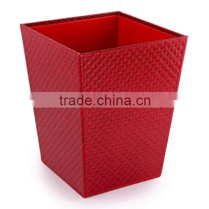 Leather Red Trash Can (PU) thumbnail-2