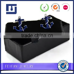 Stock Wholesale Cufflinks Rectangle Box of High-grade Black Cufflinks Box thumbnail-3