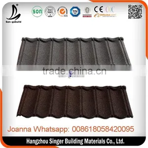 Zinc Supplier Green Unfade Durability Steel Material and Stone Coated Steel Roof Tile in Zhejiang thumbnail-2
