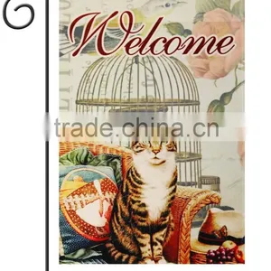 Cat Bird Cage Garden Flag thumbnail-1