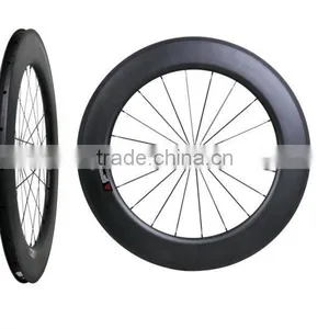 100% Hand Build Bicycle Wheels 700c Carbon Bike Wheels 700c 88mm Clincher, 700C 88mm Clincher Carbon Wheelset Road Bicycle thumbnail-3