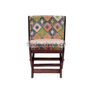 Natural Furnish Wooden Upholstery Folding Chair thumbnail-3