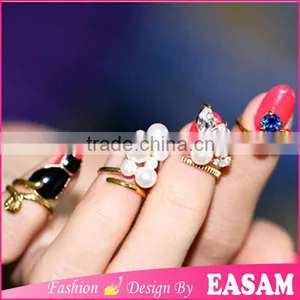 New Design Pearl Oil Gold Nail Ring Jewelry,finger Nail Ring thumbnail-1