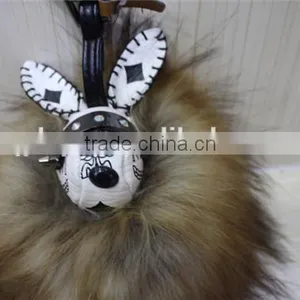 Real Raccoon Fur Ball / Fluffy Ball Fur Keychain / Monster Fur Keychain thumbnail-3