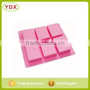 6 Cavities Plain Basic Rectangle Silicone Soap Mold Quality Choice thumbnail-2