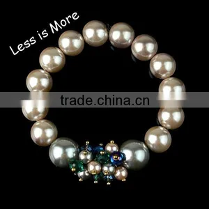 2015 Hot Fashion 10mm Pearl Bracelets With Buddha Head Bead For Gifts thumbnail-1