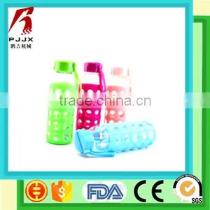 PP Lid Salfty Glass Water Bottle With Silicone Sleeve thumbnail-1