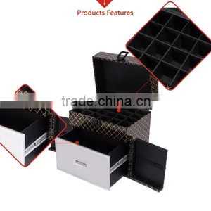 2016 Factory Price Cosmestic Suitcase Makeup Box Cosmetic Rolling Suitcase thumbnail-4