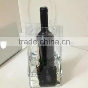 Custom Transparent Pvc Plastic Wine Chill Handle Bags thumbnail-1