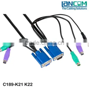 High Speed KVM Cable M/M HDB15+PS2/HDB15+PS2+ST thumbnail-1