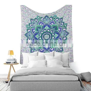 Ethnic Psychedelic Indian Ombre Mandala Lotus Wall Art Hippie Bohemian Wall Hanging Tapestry thumbnail-1