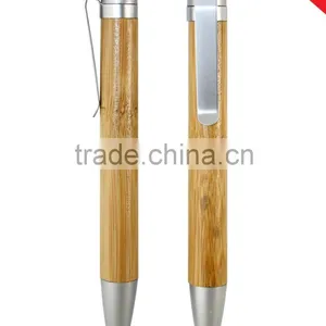 Metal Clip Bamboo Ball Pen for Shool and Office Use thumbnail-1