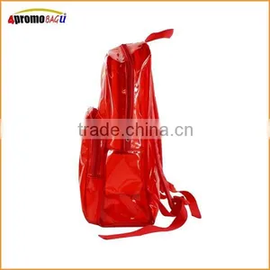 2015 Red Transparent PVC Backpack School Backpack PVC Bag thumbnail-3