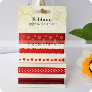 Pattern Ribbon, Grosgrain Ribbon ,wedding Ribbon Set , Scrapbooking Ribbon, Ribbon for Bowing thumbnail-1