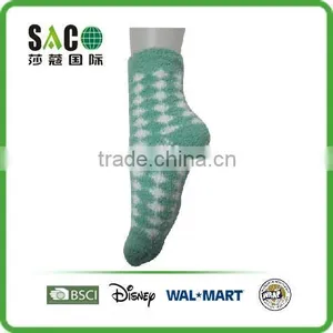 Fashion Warm Fluffy Small Block Colourful Women Socks thumbnail-4