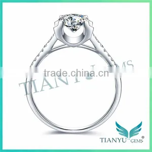 925 Sterling Sliver 9 Hearts & Flower VVS1 E-F Round Cut Moissanite Diamond Wedding Rings Price thumbnail-3