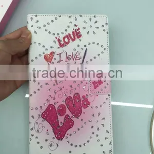 I Love You Diamond Pu Flip Case Pink thumbnail-1