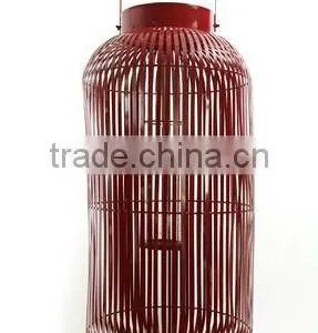 Large Metal Lantern With Clear Glass Cylinder thumbnail-1