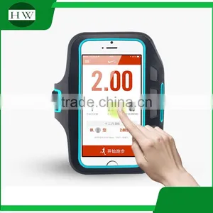 Logo Printed Smart Phone Luminous Reflective Armband Running Stretch Mobile Phone Armbag Arm Band thumbnail-1
