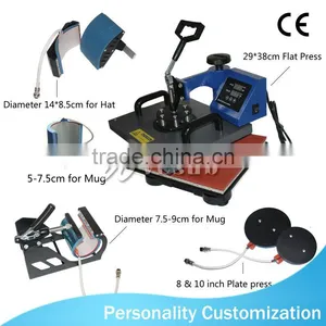 2017 New Products 6 in 1 Combo T-shirt Heat Press Machine With Slide Rail thumbnail-1
