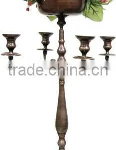 Candle Holder , Centerpieces, 5 Arms Flower Bowl Candelabra thumbnail-2