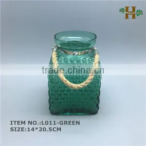 Beautiful Hanging Square Block Glass Vase thumbnail-3