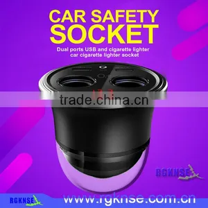 2017 Double Cigarette Car Cigarette Lighter Socket Dual Usb Car Charger With Resqme Car Escape Tool Safety Seat Belt Cutter thumbnail-4