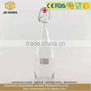 750ml Transparent Swing Top Glass Beverage Bottle thumbnail-1