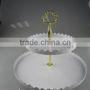 Stand For Cake, 2 Tier Cake Stand for Wedding in Golden Decoration thumbnail-1