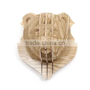 ECO-Friendly & Recyclable Cardboard Bear Head Home Decoration Use Arts thumbnail-2