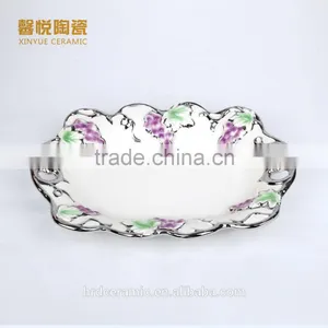 2016 Ceramic Candy Dish Golden ,ceramic Plate,silver Golden Fruit Tray thumbnail-3