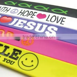 Silicone Slap Bracelet With Printing Logo thumbnail-1