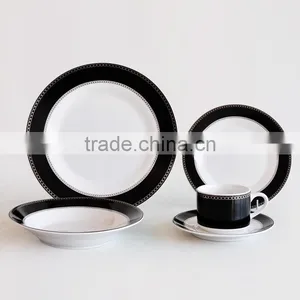 20pcs Porcelain Dinnerware Set With Gold Decal Designs,set of 20pcs Porcelain Dinner Set With Gold Printing thumbnail-1