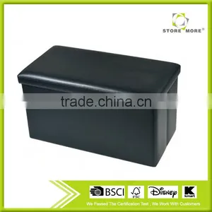 Waterproof Faux Leather Folding Storage Ottoman Bench thumbnail-1