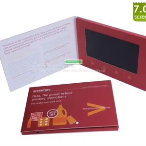7 Inch Tft Color Screen Lcd Video Business Cards / Video Booklets Built In 1400mah Battery thumbnail-5