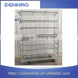 Net Mesh Flower Cart Metal Mesh Trolley With 8 Shelves thumbnail-1